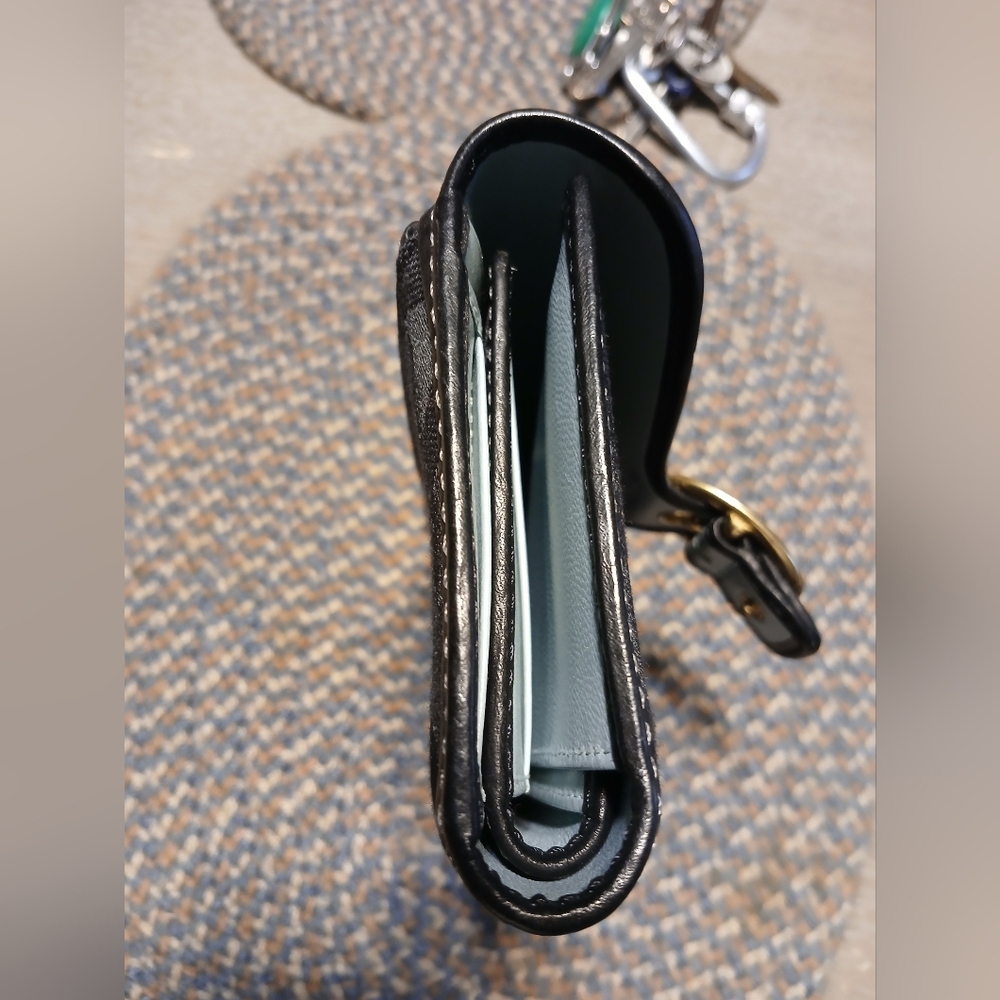 Coach Bleecker Black Signature & Leather Wallet - Picture 3 of 7